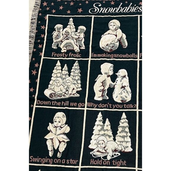 Department 56 Snow babies Throw Blanket 68”x46” 100% Cotton USA - Picture 5 of 8